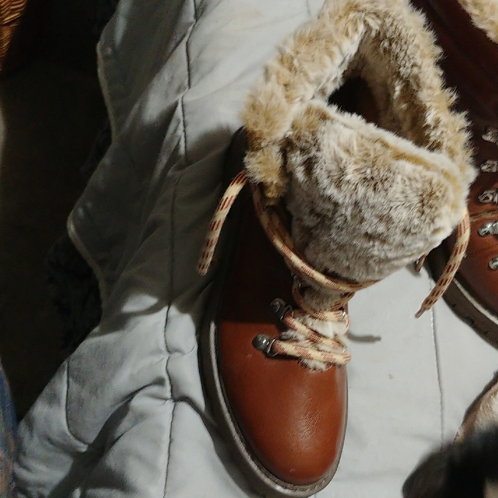 a new day Tan Winter Boots with Faux Fur